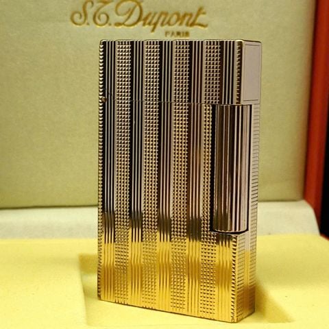 Bật Lửa Dupont Ligne2 Bọc Vàng Vân Sọc Kim Cương 2 Lỗ DP147