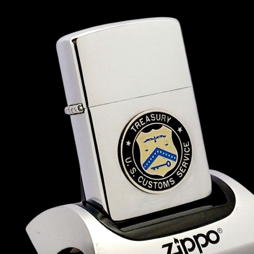 Bật Lửa Zippo Đồng Khối Mạ Chrome Trơn Phay Xước Emblem Hiếm Gặp Năm 1983 Đời 7 Vạch Huyền ZL667