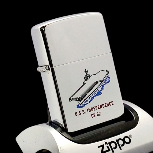 Bật Lửa Zippo Đồng Khối Mạ Chrome Trơn Bóng Ăn Mòn Phủ Sơn Chủ Đề Tầu Chiến Hai Mặt Hiếm Gặp Năm 1984 Đời 6 Vạch Huyền ZL668