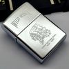 Bật Lửa Zippo Đồng Khối Mạ Chrome Bóng Khắc Ăn Mòn Chủ Đề Wild West Đời VI La Mã Sản Xuất Năm 1990 ZL661