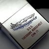 Bật Lửa Zippo Đồng Khối Mạ Chrome Trơn Bóng Ăn Mòn Phủ Sơn Chủ Đề Tầu Chiến Hai Mặt Hiếm Gặp Năm 1988 Đời IV La Mã ZL663