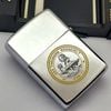 Bật Lửa Zippo Đồng Khối Mạ Chrome Trơn Bóng Ăn Mòn Phủ Sơn Chủ Đề Tầu Chiến Hai Mặt Hiếm Gặp Năm 1988 Đời IV La Mã ZL663