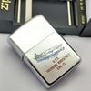 Bật Lửa Zippo Đồng Khối Mạ Chrome Trơn Bóng Ăn Mòn Phủ Sơn Chủ Đề Tầu Chiến Hai Mặt Hiếm Gặp Năm 1988 Đời IV La Mã ZL663