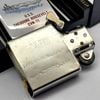 Bật Lửa Zippo Đồng Khối Mạ Chrome Trơn Bóng Ăn Mòn Phủ Sơn Chủ Đề Tầu Chiến Hai Mặt Hiếm Gặp Năm 1988 Đời IV La Mã ZL663