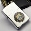 Bật Lửa Zippo Đồng Khối Mạ Chrome Trơn Phay Xước Emblem Hiếm Gặp Năm 1983 Đời 7 Vạch Huyền ZL667