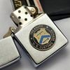 Bật Lửa Zippo Đồng Khối Mạ Chrome Trơn Phay Xước Emblem Hiếm Gặp Năm 1983 Đời 7 Vạch Huyền ZL667