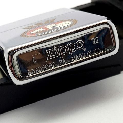 Bật Lửa Zippo Đồng Khối Mạ Chrome Trơn Bóng Ăn Mòn Phủ Sơn Hai Mặt Chủ Đề Tầu Chiến Hiếm Gặp Năm 1991 Đời VII La Mã ZL673