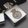 Bật Lửa Zippo Đồng Khối Mạ Chrome Trơn Bóng Ăn Mòn Phủ Sơn Hai Mặt Chủ Đề Tầu Chiến Hiếm Gặp Năm 1991 Đời VII La Mã ZL673