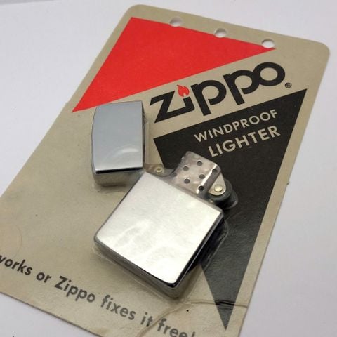 Bộ Bật Lửa Zippo Đồng Khối Mạ Chrome Trơn Phay Xước Sản Xuất Năm 1986 Đời II La Mã ZS92