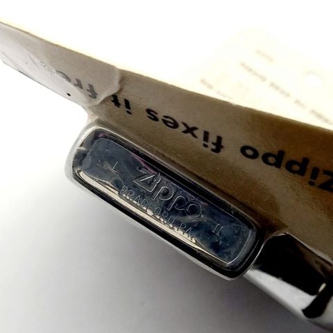 Bộ Bật Lửa Zippo Đồng Khối Mạ Chrome Trơn Phay Xước Sản Xuất Năm 1986 Đời II La Mã ZS92