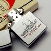 Bật Lửa Zippo Cổ Đồng Khối Mạ Chrome Phay Xước Chủ Đề Tầu Chiến Khắc Ăn Mòn Phủ Sơn Hiếm Gặp Năm 1966 Đời 8 Vạch Thẳng ZC400