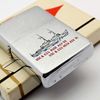 Bật Lửa Zippo Cổ Đồng Khối Mạ Chrome Phay Xước Chủ Đề Tầu Chiến Khắc Ăn Mòn Phủ Sơn Hiếm Gặp Năm 1966 Đời 8 Vạch Thẳng ZC400