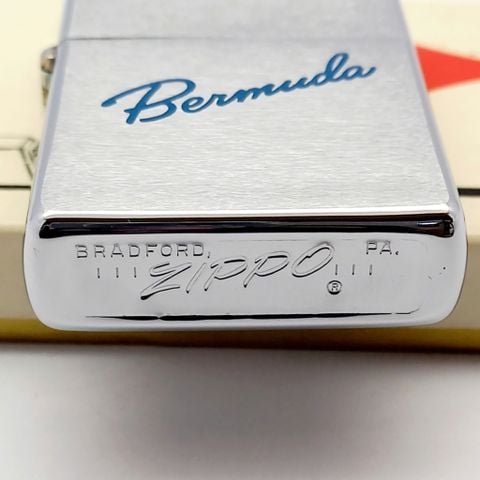 Bật Lửa Zippo Cổ Đồng Khối Mạ Chrome Phay Xước Chủ Đề Ăn Mòn Phủ Sơn Hiếm Gặp Năm 1968 Đời 6 Vạch Thẳng ZC401