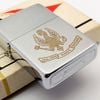 Bật Lửa Zippo Cổ Đồng Khối Mạ Chrome Phay Xước Chủ Đề Ăn Mòn Phủ Sơn Hiếm Gặp Năm 1976 Đời 6 Vạch Sắc ZC402