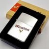 Bật Lửa Zippo Cổ Đồng Khối Mạ Chrome Trơn Bóng Chủ Đề Ăn Mòn Phủ Sơn Năm 1983 Đời 7 Vạch Huyền ZC406