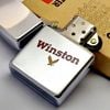 Bật Lửa Zippo Cổ Đồng Khối Mạ Chrome Trơn Bóng Chủ Đề Ăn Mòn Phủ Sơn Năm 1983 Đời 7 Vạch Huyền ZC406