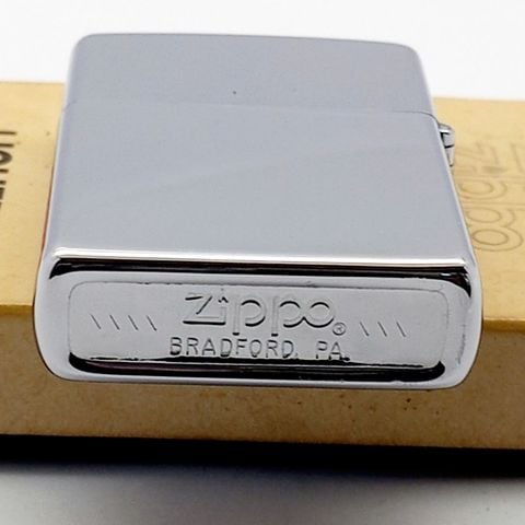 Bật Lửa Zippo Cổ Đồng Khối Mạ Chrome Trơn Bóng Chủ Đề Ăn Mòn Phủ Sơn Năm 1983 Đời 7 Vạch Huyền ZC406