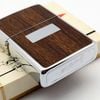 Bật Lửa Zippo Cổ Đồng Khối Mạ Chrome Ốp Gỗ Hai Mặt Hiếm Gặp Năm 1975 Đời 7 Vạch Sắc ZC407