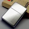 Bật Lửa Zippo Cổ Đồng Khối Mạ Chrome Trơn Bóng Vân Sọc Dưa Hiếm Gặp Năm 1979 Đời 3 Vạch Sắc ZC411