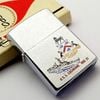 Bật Lửa Zippo Cổ Đồng Khối Mạ Chrome Phay Xước Chủ Đề Tầu Chiến Ăn Mòn Phủ Sơn Hiếm Gặp Năm 1972 Đời 2 Vạch Thẳng ZC414