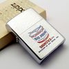 Bật Lửa Zippo Cổ Đồng Khối Mạ Chrome Phay Xước Chủ Đề Ăn Mòn Phủ Sơn Hiếm Gặp Năm 1977 Đời 5 Vạch Sắc ZC416