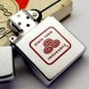 Bật Lửa Zippo Cổ Đồng Khối Mạ Chrome Phay Xước Chủ Đề Ăn Mòn Phủ Sơn Hiếm Gặp Năm 1971 Đời 3 Vạch Thẳng ZC417