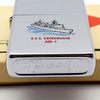 Bật Lửa Zippo Cổ Đồng Khối Mạ Chrome Trơn Bóng Chủ Đề Tầu Chiến Ăn Mòn Phủ Sơn Hiếm Gặp Năm 1976 Đời 6 Vạch Sắc ZC419
