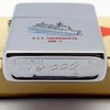 Bật Lửa Zippo Cổ Đồng Khối Mạ Chrome Trơn Bóng Chủ Đề Tầu Chiến Ăn Mòn Phủ Sơn Hiếm Gặp Năm 1976 Đời 6 Vạch Sắc ZC419