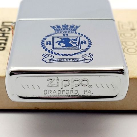 Bật Lửa Zippo Cổ Đồng Khối Mạ Chrome Trơn Bóng Chủ Đề Ăn Mòn Phủ Sơn Hiếm Gặp Năm 1982 Đời 8 Vạch Huyền ZC420