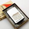 Bật Lửa Zippo Cổ Đồng Khối Mạ Chrome Phay Xước Chủ Đề Ăn Mòn Phủ Sơn Hiếm Gặp Năm 1968 Đời 6 Vạch Thẳng ZC423
