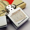 Bật Lửa Zippo Cổ Đồng Khối Mạ Chrome Phay Xước Chủ Đề Ăn Mòn Phủ Sơn Hiếm Gặp Năm 1968 Đời 6 Vạch Thẳng ZC423
