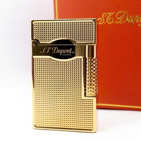 Bật Lửa Dupont Mạ Vàng Vân Kim Cương Logo Dupont D199