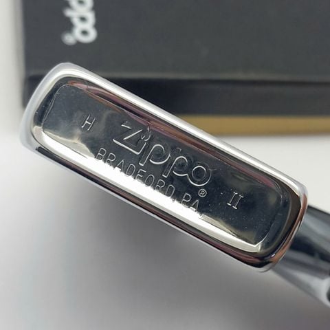 Bật Lửa Zippo Đồng Khối Mạ Chrome Phay Xước Trơn 2 Mặt Đời II La Mã Năm 1986 ZL678