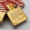 Bật Lửa Zippo Đồng Khối Bản Vintage Chặt Góc Chủ Đề Bức Thư Chủ Tịch Đời II La Mã Sản Xuất Năm 1986 ZQH171