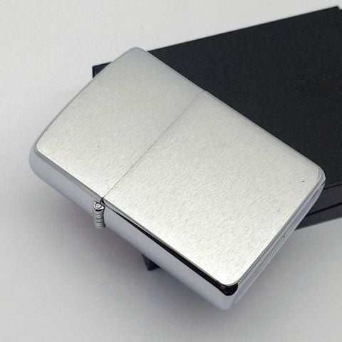 Bật Lửa Zippo Đồng Khối Mạ Chrome Trơn Phay Xước 2 Mặt Đời III La Mã Năm 1987 ZL679
