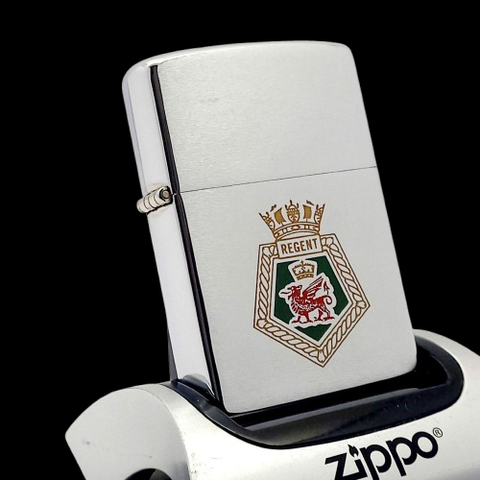 Bật Lửa Zippo Cổ Đồng Khối Mạ Chrome Phay Xước Chủ Đề Quân Sự Hoa Kỳ Ăn Mòn Phủ Sơn Hiếm Gặp Năm 1983 Đời 7 Vạch Huyền ZC463