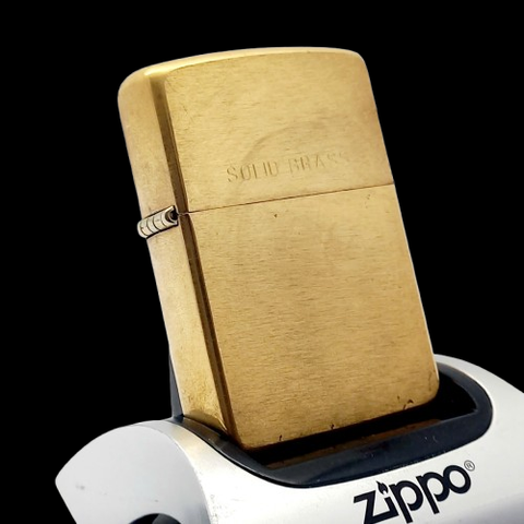 Bật Lửa Zippo Đồng Khối Solid Brass Trơn Phay Xước Hiếm Gặp Năm 1996 Đời XII La Mã ZL701