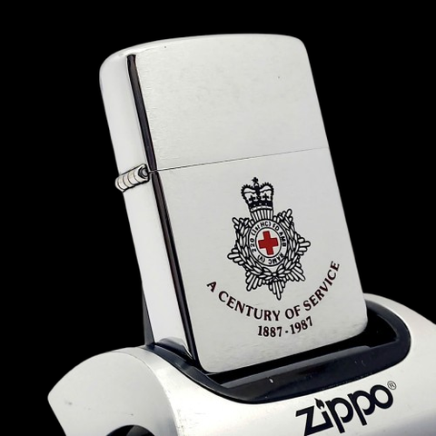 Bật Lửa Zippo Cổ Đồng Khối Mạ Chrome Phay Xước Chủ Đề Quân Sự Hoa Kỳ Ăn Mòn Phủ Sơn Hiếm Gặp Năm 1986 Đời II La Mã ZL707