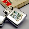 Bật Lửa Zippo Cổ Đồng Khối Mạ Chrome Bóng Chủ Đề Quân Sự Hoa Kỳ Ăn Mòn Phủ Sơn Hiếm Gặp Năm 1981 Đời 1 Vạch Sắc ZC444