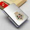 Bật Lửa Zippo Cổ Đồng Khối Mạ Chrome Phay Xước Chủ Đề Quân Sự Hoa Kỳ Ăn Mòn Phủ Sơn Hiếm Gặp Năm 1983 Đời 7 Vạch Huyền ZC463