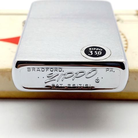 Bật Lửa Zippo Cổ Đồng Khối Mạ Chrome Trơn Phay Xước Hiếm Gặp Năm 1962 Đời 4 Chấm ZC447