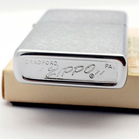 Bật Lửa Zippo Cổ Đồng Khối Mạ Chrome Trơn Phay Xước Hiếm Gặp Năm 1979 Đời 3 Vạch Sắc ZC459
