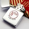 Bật Lửa Zippo Cổ Đồng Khối Mạ Chrome Phay Xước Chủ Đề Ăn Phủ Sơn Hiếm Gặp Năm 1957 Đời 8 Chấm PAT Lệch ZC466