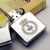Bật Lửa Zippo Cổ Đồng Khối Mạ Chrome Phay Xước Chủ Đề Quân Sự Hoa Kỳ Ăn Mòn Phủ Sơn Hiếm Gặp Năm 1982 Đời 8 Vạch Huyền ZC443