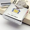 Bật Lửa Zippo Cổ Đồng Khối Mạ Chrome Phay Xước Chủ Đề Quân Sự Hoa Kỳ Ăn Mòn Phủ Sơn Hiếm Gặp Năm 1983 Đời 7 Vạch Huyền ZC464