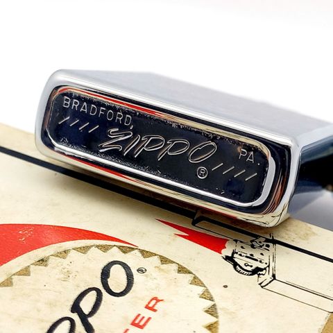 Bật Lửa Zippo Cổ Đồng Khối Mạ Chrome Trơn Phay Xước Hiếm Gặp Năm 1974 Đời 8 Vạch Sắc ZC440