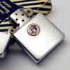Bật Lửa Zippo Cổ Mạ Chrome Phay Xước Emblem Phủ Men Hiếm Gặp Năm 1953 Đời 3 Hàng Chữ Vỏ Thép ZC468