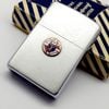 Bật Lửa Zippo Cổ Mạ Chrome Phay Xước Emblem Phủ Men Hiếm Gặp Năm 1953 Đời 3 Hàng Chữ Vỏ Thép ZC468