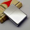 Bật Lửa Zippo Cổ Đồng Khối Mạ Chrome Bóng Sọc Dưa Huyền Thoại Cực Hiếm, Đời 6 Vạch Sắc Năm 1976 ZC437