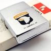 Bật Lửa Zippo Cổ Đồng Khối Mạ Chrome Phay Xước Chủ Đề Quân Sự Hoa Kỳ Ăn Mòn Phủ Sơn Hiếm Gặp Năm 1982 Đời 8 Vạch Huyền ZC455